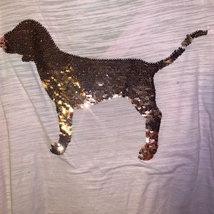 LIGHT PINK V NECK TOP w/ GOLD/SILVER SEQUINS